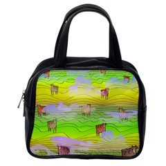 Cows And Clouds In The Green Fields Classic Handbags (one Side) by CosmicEsoteric