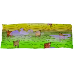 Cows And Clouds In The Green Fields Body Pillow Case Dakimakura (two Sides) by CosmicEsoteric