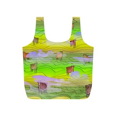 Cows And Clouds In The Green Fields Full Print Recycle Bags (s)  by CosmicEsoteric