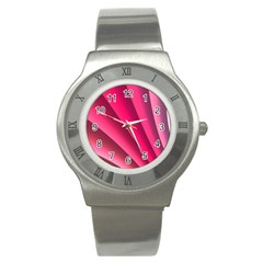 Wave Pattern Structure Texture Colorful Abstract Stainless Steel Watch by Celenk