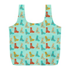 Blue Orange Boots Full Print Recycle Bags (l)  by snowwhitegirl