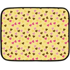 Beige Hearts Double Sided Fleece Blanket (mini)  by snowwhitegirl