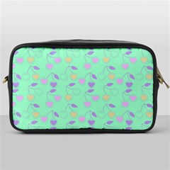 Mint Heart Cherries Toiletries Bags by snowwhitegirl