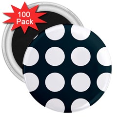 Big Dot Teal Blue 3  Magnets (100 Pack) by snowwhitegirl