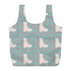 Deer Boots Blue White Full Print Recycle Bags (l)  by snowwhitegirl