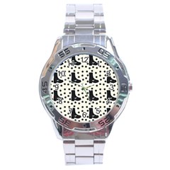 Deer Boots White Black Stainless Steel Analogue Watch by snowwhitegirl