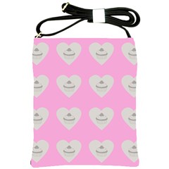 Cupcake Pink Grey Shoulder Sling Bags by snowwhitegirl