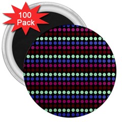 Multi Black Dots 3  Magnets (100 Pack) by snowwhitegirl