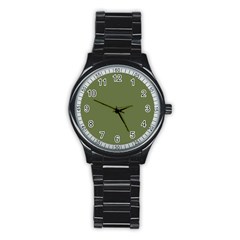 Earth Green Stainless Steel Round Watch by snowwhitegirl