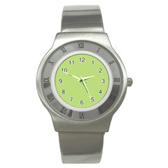 Grassy Green Stainless Steel Watch by snowwhitegirl