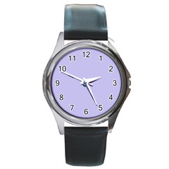 Violet Sweater Round Metal Watch by snowwhitegirl