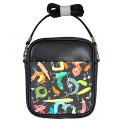 Repetition Seamless Child Sketch Girls Sling Bags by Nexatart