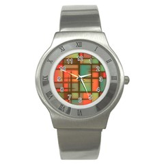 Background Abstract Colorful Stainless Steel Watch by Nexatart