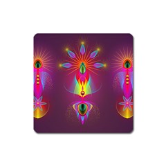 Abstract Bright Colorful Background Square Magnet by Nexatart