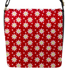 Daisy Dots Red Flap Messenger Bag (s) by snowwhitegirl