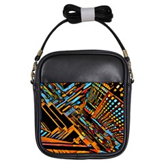 City Scape Girls Sling Bags by NouveauDesign