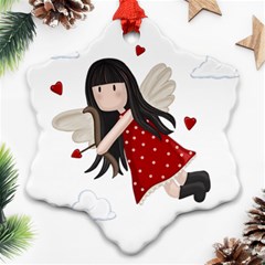 Cupid Girl Snowflake Ornament (two Sides) by Valentinaart