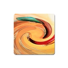 Spiral Abstract Colorful Edited Square Magnet by Nexatart