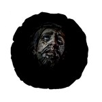 Jesuschrist Face Dark Poster Standard 15  Premium Flano Round Cushions Back