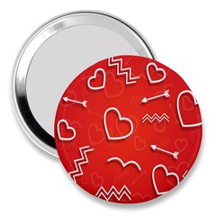 Background Valentine S Day Love 3  Handbag Mirrors by Nexatart