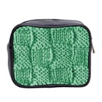 Knitted Wool Square Green Mini Toiletries Bag 2-Side Back