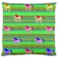 Rainbow Ponies Standard Flano Cushion Case (two Sides) by CosmicEsoteric