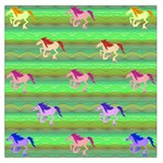 Rainbow Ponies Large Satin Scarf (Square) Front