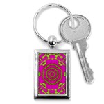 Fern Forest Star Mandala Decorative Key Chains (Rectangle)  Front