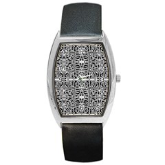 Dark Oriental Ornate Pattern Barrel Style Metal Watch by dflcprints