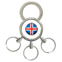 Iceland Flag Europe National 3-ring Key Chains by Nexatart