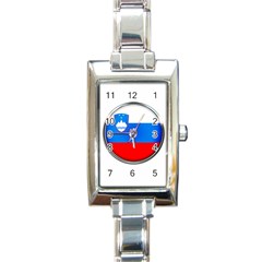 Slovenia Flag Mountains Country Rectangle Italian Charm Watch by Nexatart