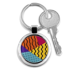 Background Abstract Memphis Key Chains (round)  by Nexatart