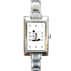 Sowing Love Concept Illustration Small Rectangle Italian Charm Watch by dflcprints