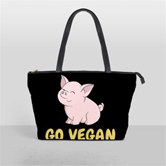 Go Vegan - Cute Pig Shoulder Handbags by Valentinaart