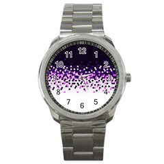 Flat Tech Camouflage Reverse Purple Sport Metal Watch by jumpercat