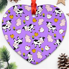 The Farm Pattern Ornament (heart) by Valentinaart