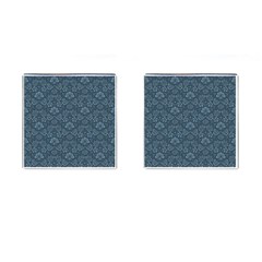 Damask Blue Cufflinks (square) by snowwhitegirl