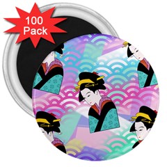 Japanese Abstract 3  Magnets (100 Pack) by snowwhitegirl