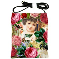 Little Girl Victorian Collage Shoulder Sling Bags by snowwhitegirl