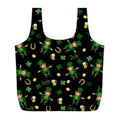 St Patricks Day Pattern Full Print Recycle Bags (l)  by Valentinaart