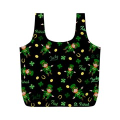 St Patricks Day Pattern Full Print Recycle Bags (m)  by Valentinaart