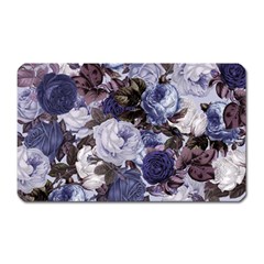 Rose Bushes Blue Magnet (rectangular) by snowwhitegirl