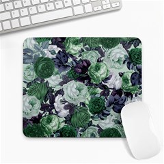 Rose Bushes Green Large Mousepads by snowwhitegirl