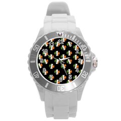 Irish Clover Round Plastic Sport Watch (l) by Valentinaart