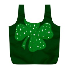 Sparkly Clover Full Print Recycle Bags (l)  by Valentinaart