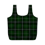 Green Plaid Pattern Full Print Recycle Bags (M)  Front