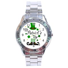 St Patricks Leprechaun Stainless Steel Analogue Watch by Valentinaart