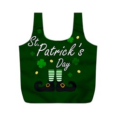 St Patricks Leprechaun Full Print Recycle Bags (m)  by Valentinaart