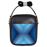 Converging Lines Blue Shades Glow Girls Sling Bags Front