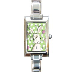 Easter Bunny  Rectangle Italian Charm Watch by Valentinaart